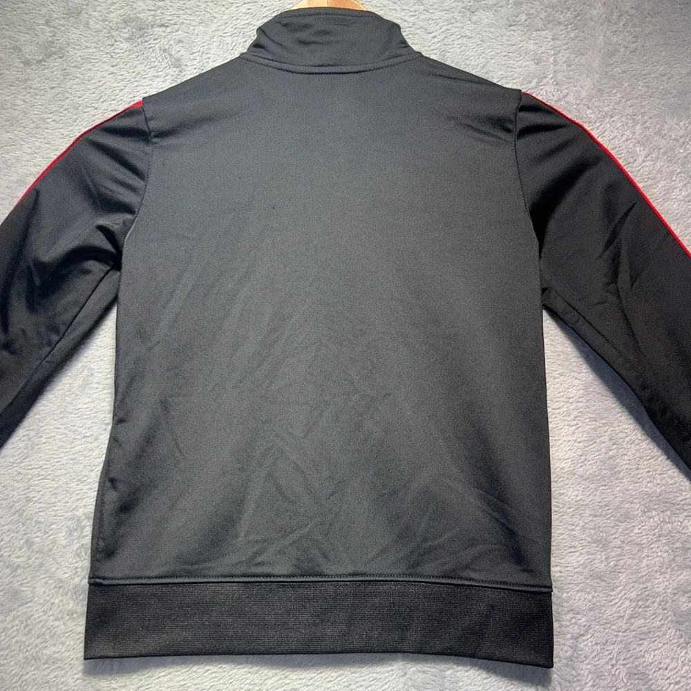 Y2K Nike Kids Full Zip Track Jacket Black Red Logo Tape G796-023 Size 7 6-7YRS‎